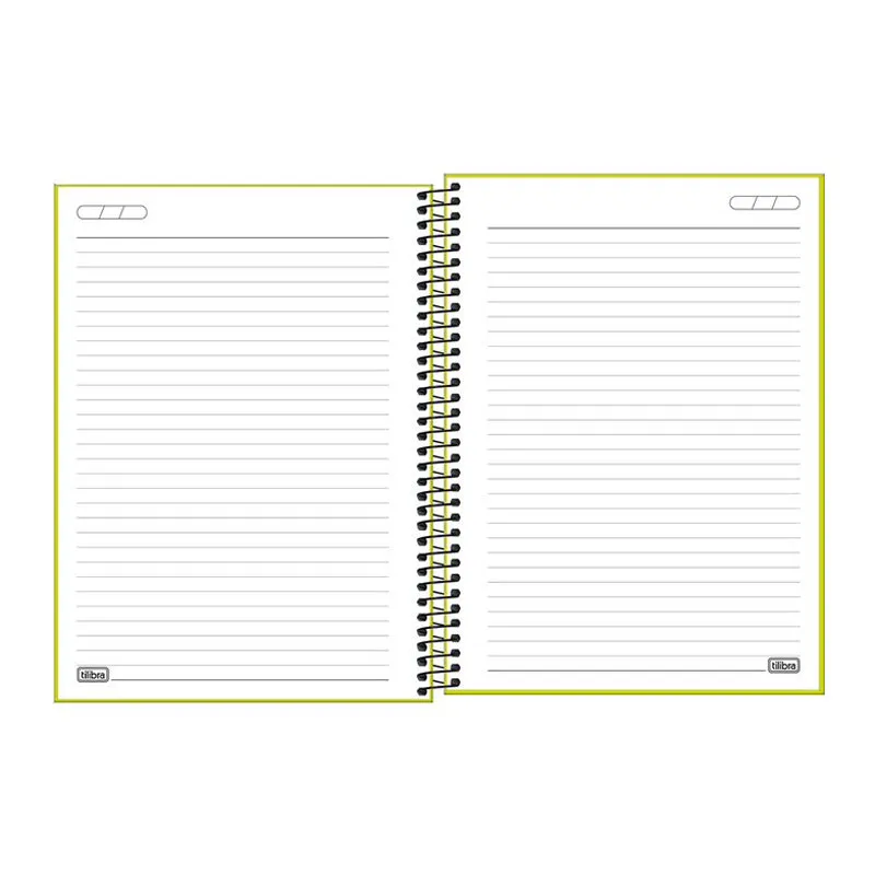 Caderno capa plástica universitário 10x1 160 folhas Neon Verde Limão - Tilibra