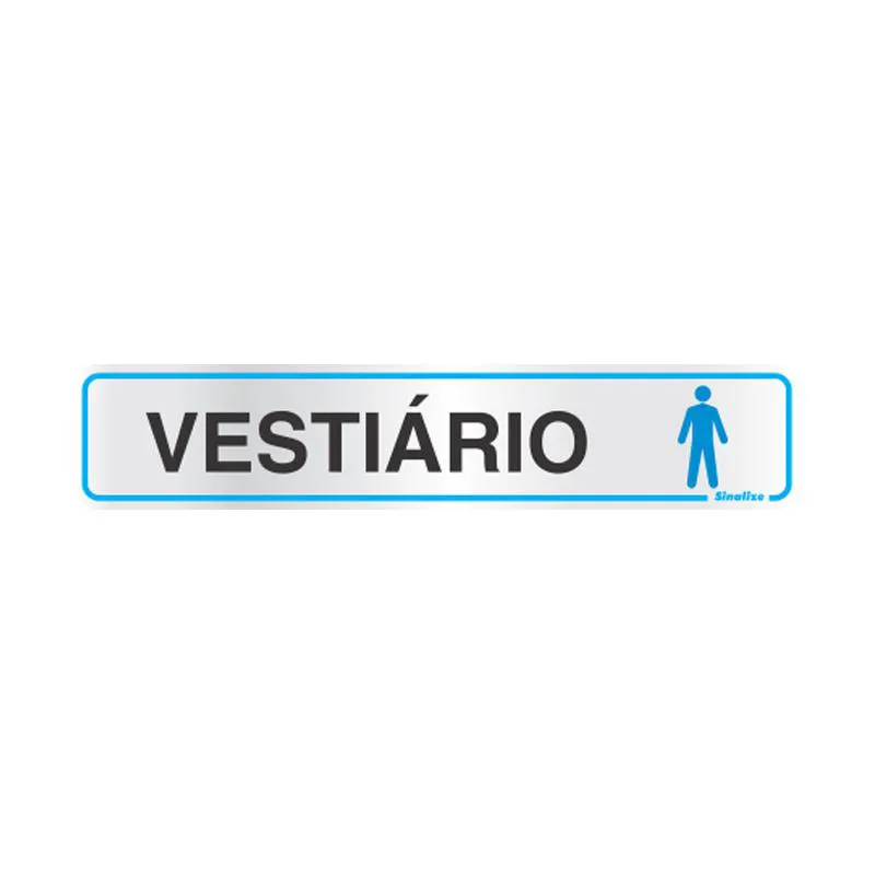 Placa de alumínio vestiário masculino 100BT - Sinalize