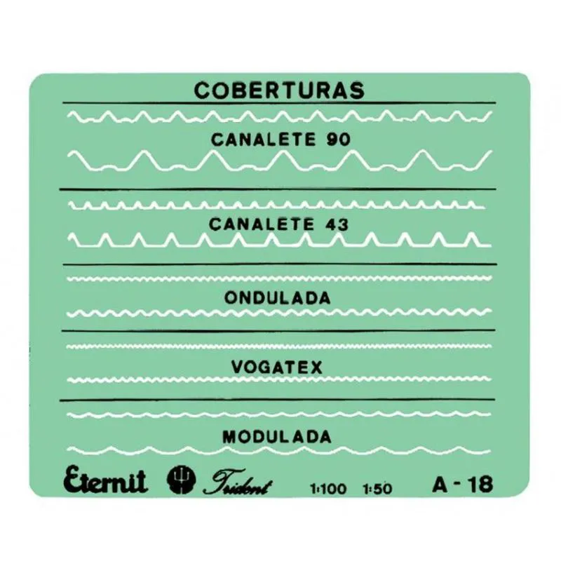 Gabarito arquitetura cobertura eternit A-18 - Trident