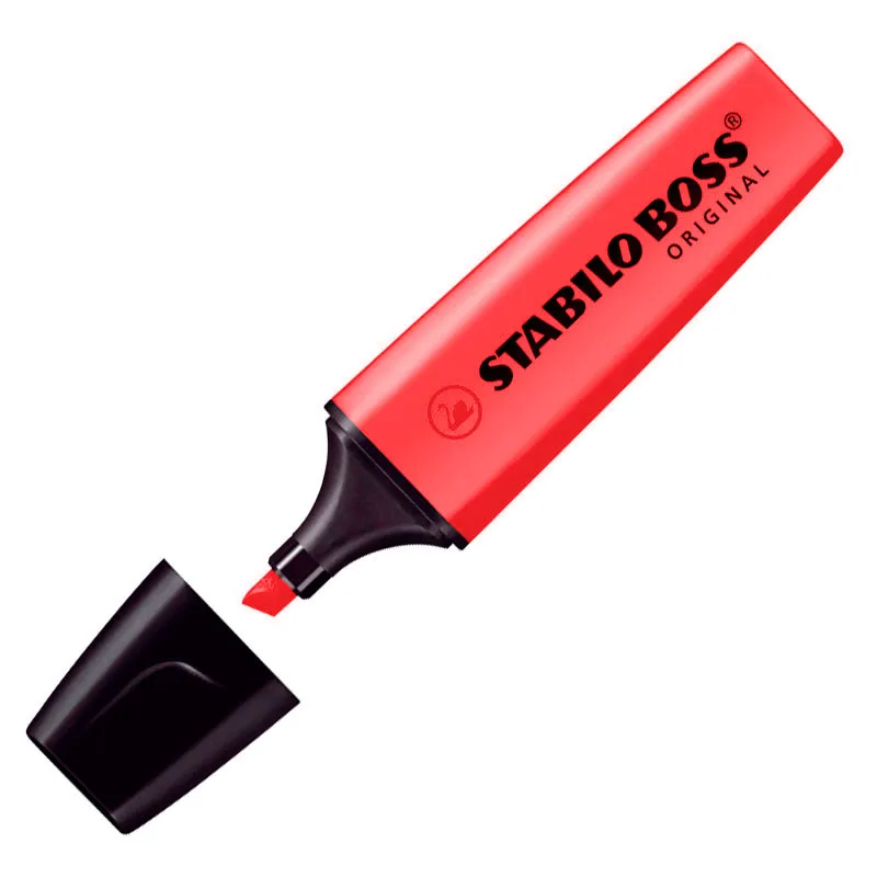 Pincel marca texto Boss - Vermelho (Neon) - 70/40 - Stabilo