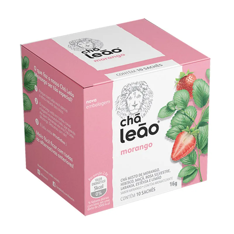 Chá de morango - com 10 unidades - Leão Fuze