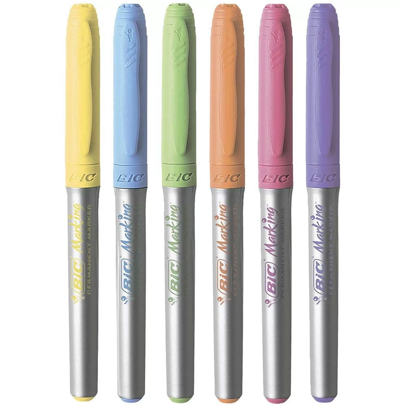 Pincel marcador permanente Marking Paradise Pastel com 6 cores 891855 - Bic