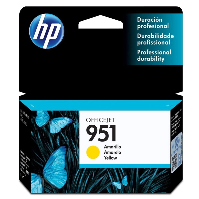 Cartucho HP 951 Original CN052A amarelo p/ Officejet Pro 8600, 8600 Plus, 8610, 8620, 276dw