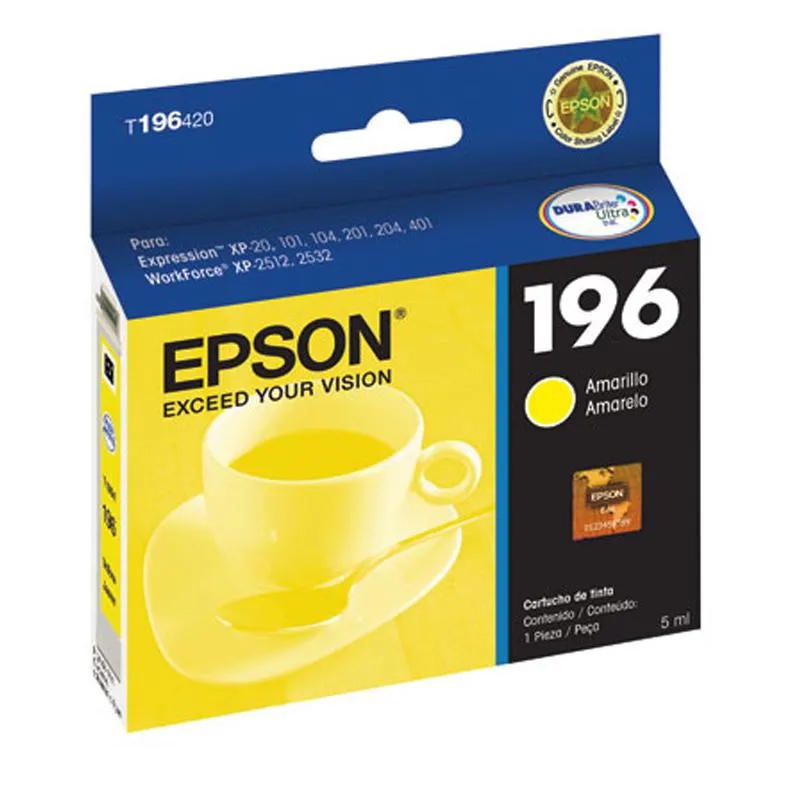 Cartucho Epson (196) T196420 - amarelo 290 páginas