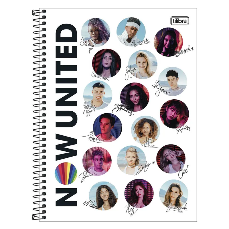 Caderno espiral capa dura universitário 1x1 80 folhas Now United - Capa 3 - Tilibra	