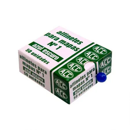 Alfinete para mapa NR 01 azul - com 50 unidades - ACC