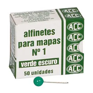Alfinete para mapa NR 01 verde - com 50 unidades - ACC