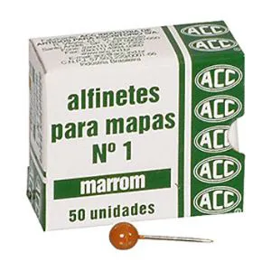 Alfinete para mapa NR 01 marrom - com 50 unidades - ACC