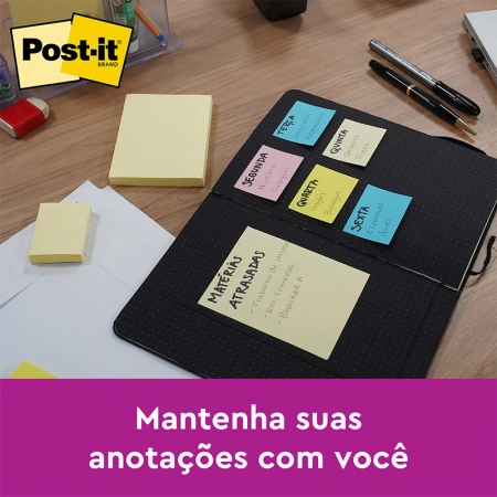 Bloco de notas adesivas Post-it amarelo 76x102mm 100 folhas - 3M