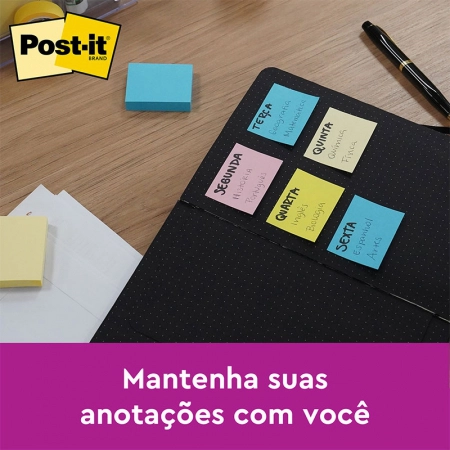 Bloco de notas adesivas Post-it 653 amarelo 4 blocos de 38x50mm 100 folhas - 3M