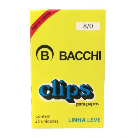 Clips galvanizado NR 8/0 - com 25 unidades - Bacchi