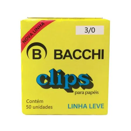 Clips galvanizado NR 3/0 - com 50 unidades - Bacchi