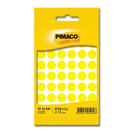 Etiqueta adesiva TP12 - amarelo - Pimaco
