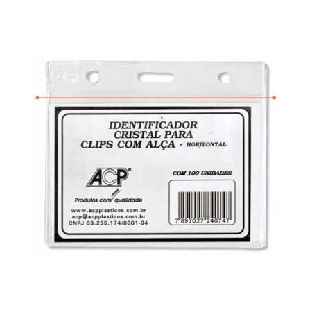 Crachá plástico p/prendedor C9S 70x100mm horizontal ACP