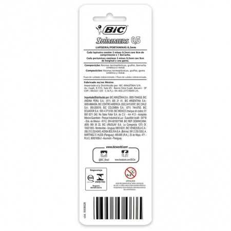 Lapiseira 0.5mm Shimmers com 3 unidades - Bic