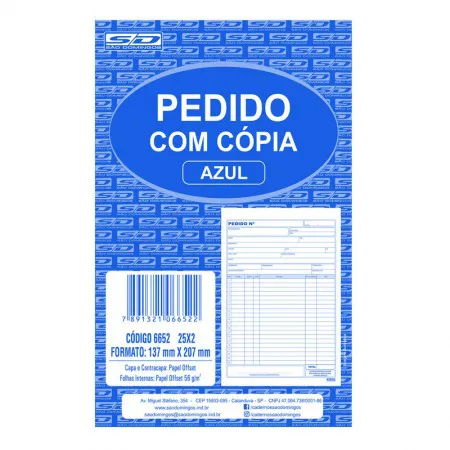 Pedido 2 vias 25x2 137x207mm 50 folhas 10061 - SD/Animativa