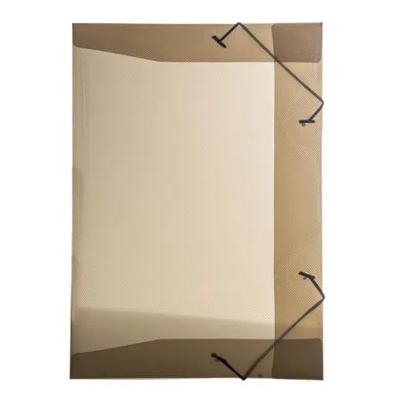 Pasta com aba elástico 1/2 ofício - Line - transparente fumê - 0252.I - Dello