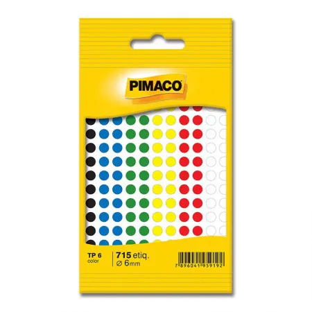 Etiqueta adesiva TP6 - cores - Pimaco