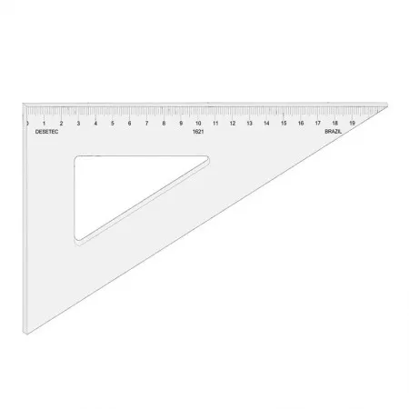 Esquadro acrílico 21cm x 60 graus com escala 1621 - Trident