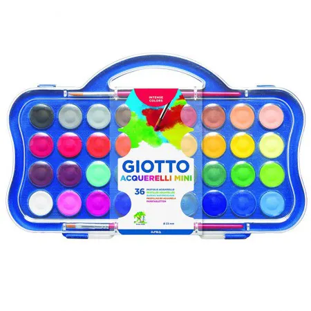 Aquarela mini Giotto pastilha 36 cores + 2 pincel 352700 - Licyn