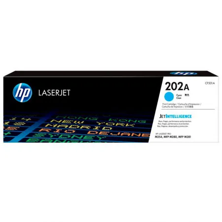 Toner HP 202A Original CF501A Ciano p/ Laserjet Pro M254dw, M281fdw