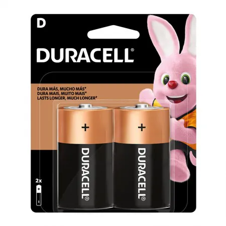 Pilha alcalina grande D - com 2 unidades - Duracell