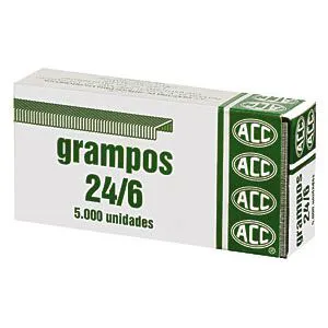 Grampo galvanizado 24/6 - com 5000 unidades - ACC