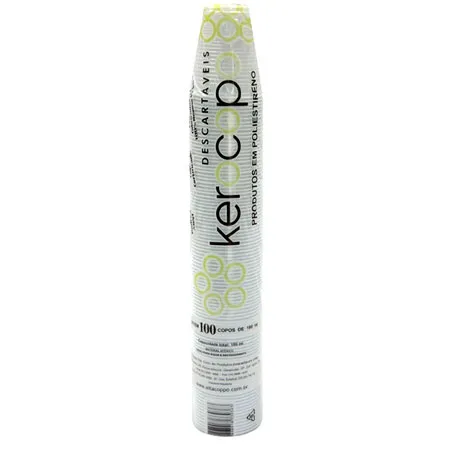 Copo plástico descartável Kerocopo branco 180ml 100und - Altacoppo