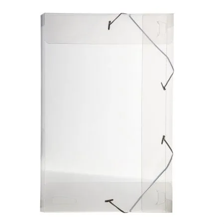 Pasta com aba elástico 1/2 ofício lombo 25mm - Line - transparente cristal - 0253.H - Dello