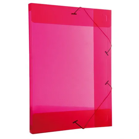 Pasta com aba elástico ofício lombo 20mm - Line - transparente vermelha - 0255.U - Dello