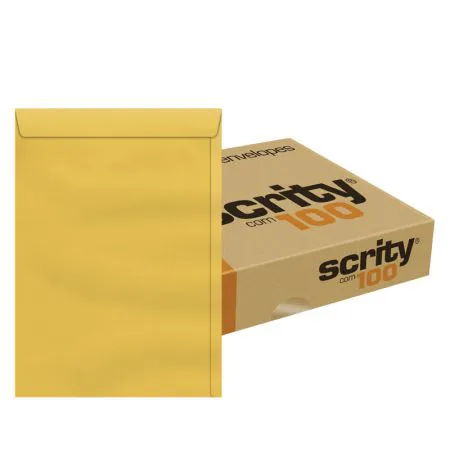 Envelope saco ouro SKO341 310x410mm caixa com 100 unidades - Scrity