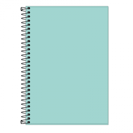 Caderno espiral capa plástica sem pauta 1/4 80 folhas Neon Azul Turquesa - Tilibra