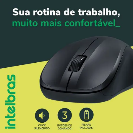 Mouse sem fio 1200 dpi MSI 50 Preto - Intelbras