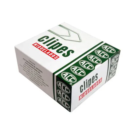 Clips niquelado NR 1 - com 100 unidades - ACC