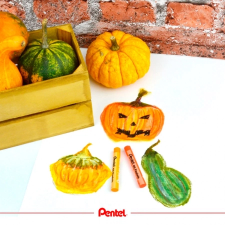 Giz pastel oleoso PHN-25 - com 25 cores - Pentel