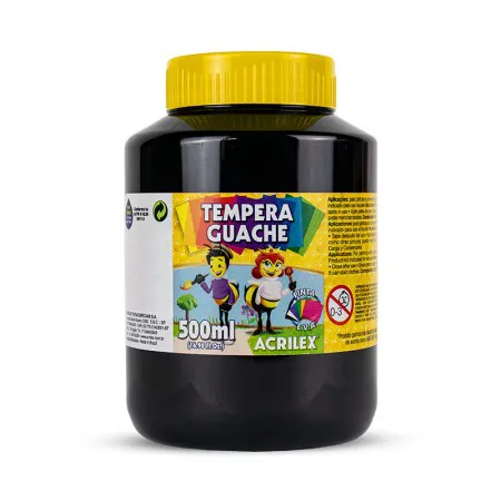 Tinta guache Preto 500ml - 520 - Acrilex