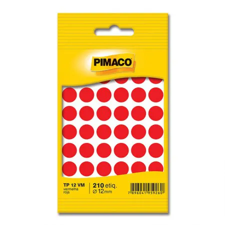 Etiqueta adesiva TP12 - vermelha - Pimaco