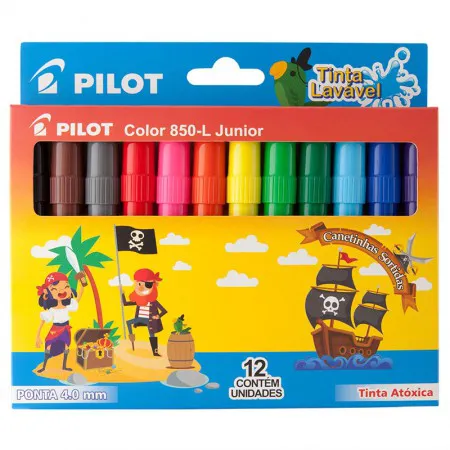 Caneta hidrográfica Color 850-L JR - com 12 cores - Pilot