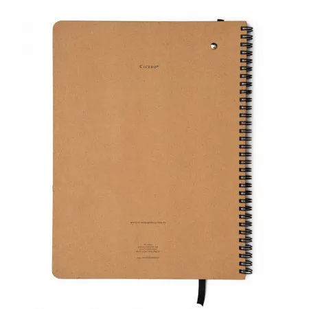 Caderno espiral capa dura pontilhado Grande 96 folhas wire-o Kraft - Cicero