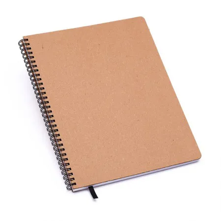 Caderno espiral capa dura sem pauta Grande 96 folhas wire-o Kraft - Cicero