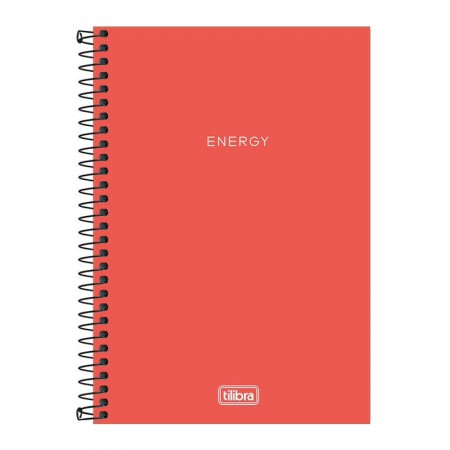 Caderno espiral capa plástica sem pauta 1/4 80 folhas Neon Laranja - Tilibra