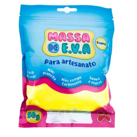 Massa de EVA Foamy para artesanato 50g Amarelo 13000 - Gatte