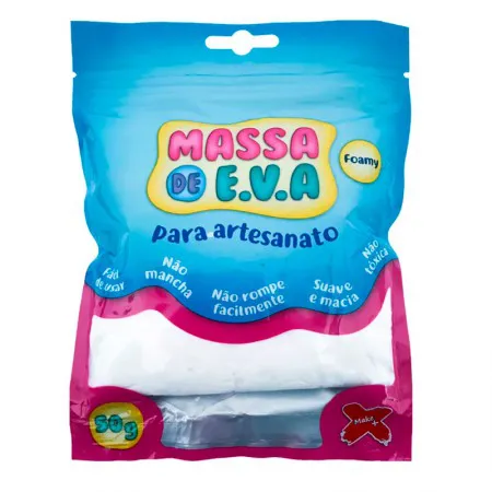 Massa de EVA Foamy para artesanato 50g Branco 13003 - Gatte