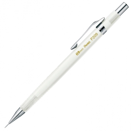 Lapiseira 0.9mm P209 Sharp Clena Branco Transparente - Pentel