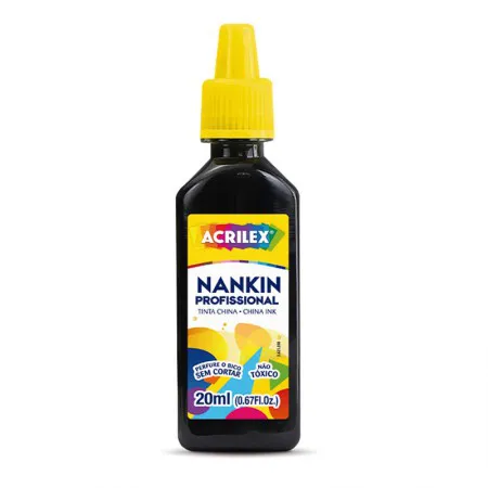 Tinta Nankin escolar Preto 20ml - 520 - Acrilex
