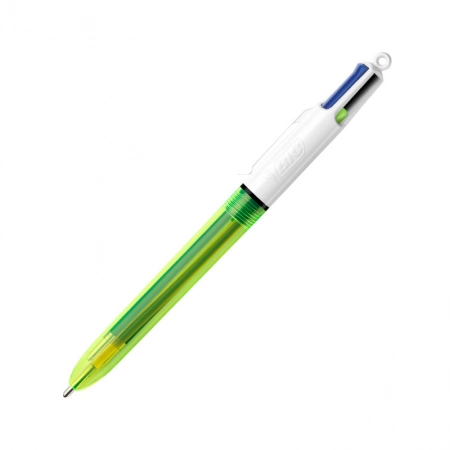 Caneta esferográfica 1.0 retrátil Fluo 4 cores - Bic