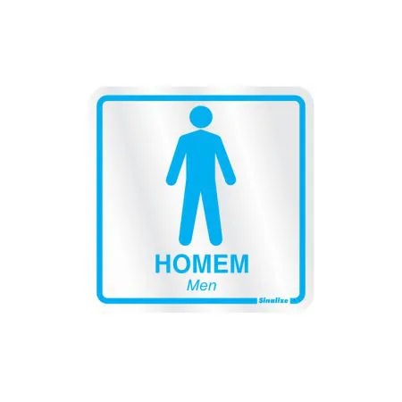Placa de alumínio sanitário masculino 120AC - Sinalize