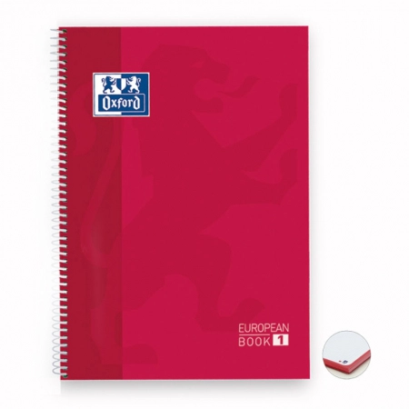 Caderno capa dura universitário 5x1 120 folhas 90g Vermelho - Oxford