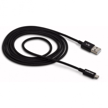 Cabo micro USB Nylon Preto 1,5m EUAB15NP - Intelbras