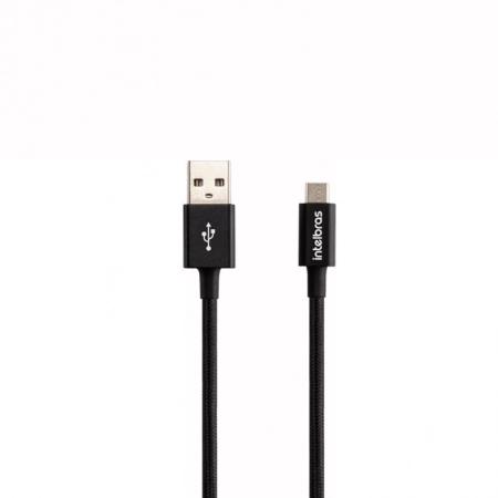 Cabo micro USB Nylon Preto 1,5m EUAB15NP - Intelbras